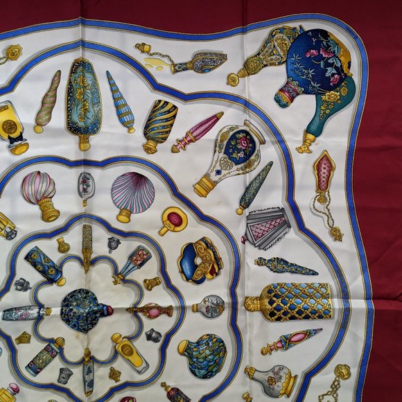 Auth HERMES "Qu’importe Le Flacon” Perfume Silk Scarf by Catherine Baschet - Picture 3 of 13